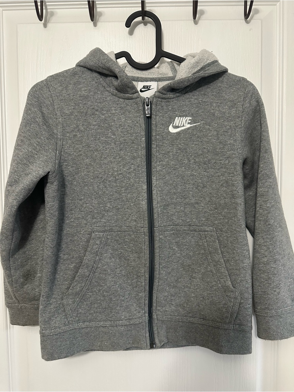 Nike Kids Gray Full-Zip Hooded Sweatshirt